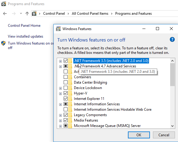 Windows10 Optional Features .NET Framework 3.5.png